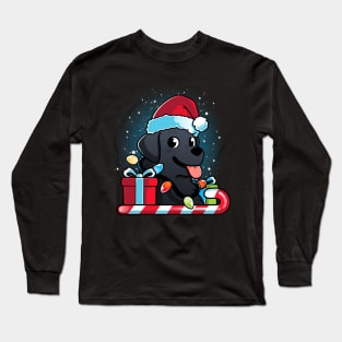 Black Labrador Dog Christmas Long Sleeve T-Shirt